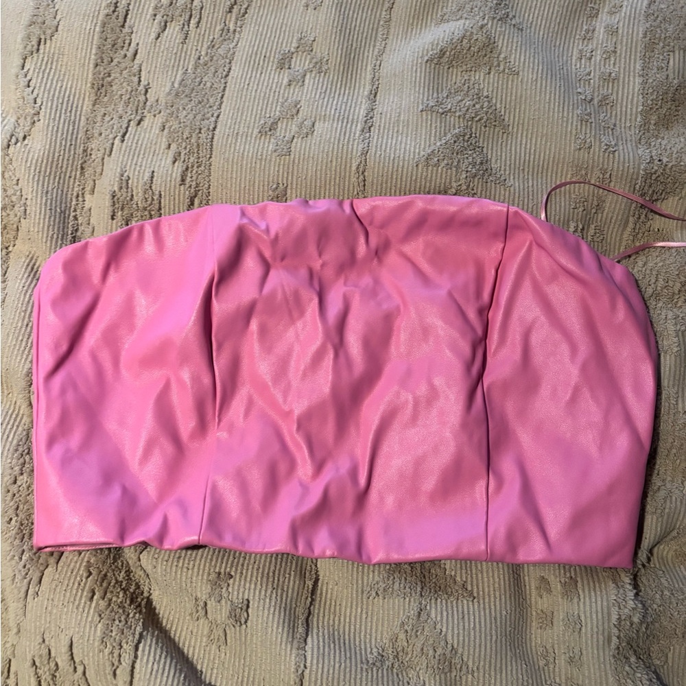 Pink Strapless Tube Top